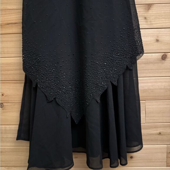 Vintage Y2K Ninalee Sz Small Beaded Flutter Sleeve Whimsigoth Vampire Dress Gown - Picture 8 of 14